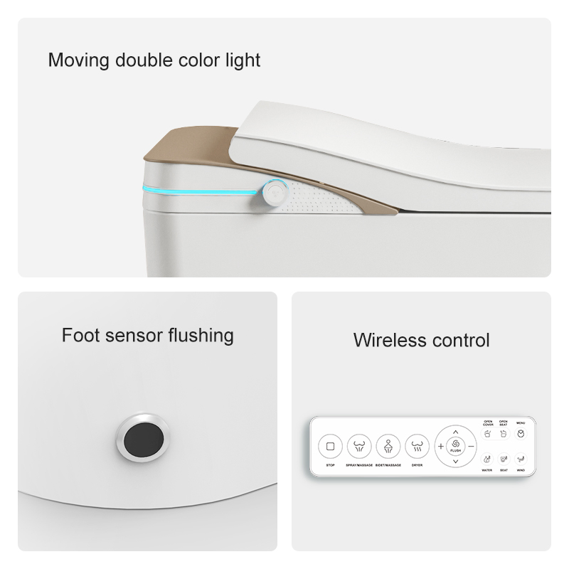 Intelligent Toilet Bidet Ceramic Auto Open Automatic Flush One Piece Smart Toilets