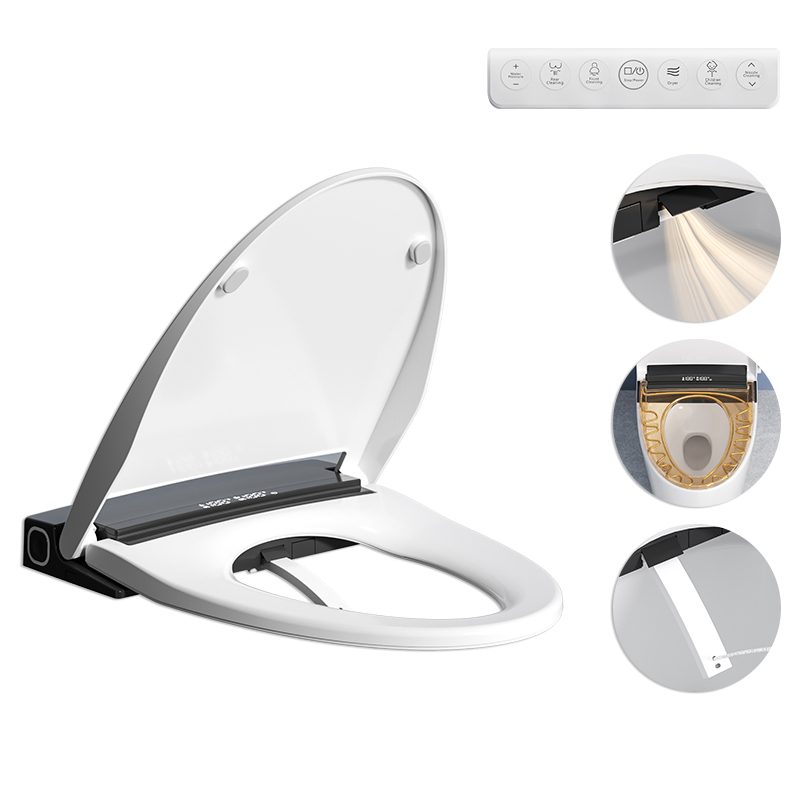 Smart Toilet Seat Ultra Slim Automatic Cover Electric Bidet Lid Soft Close Adaptable Intelligent Heated Wc Toilet Seat