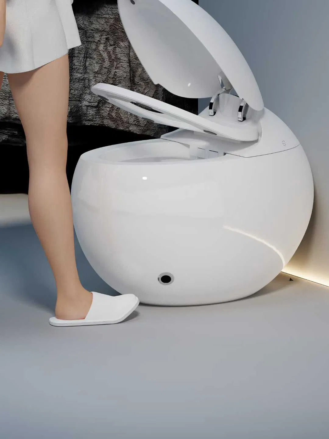 New Design Styles Roung Penny Egg Design Styles Floor Standing Smart Ceramic Toilets