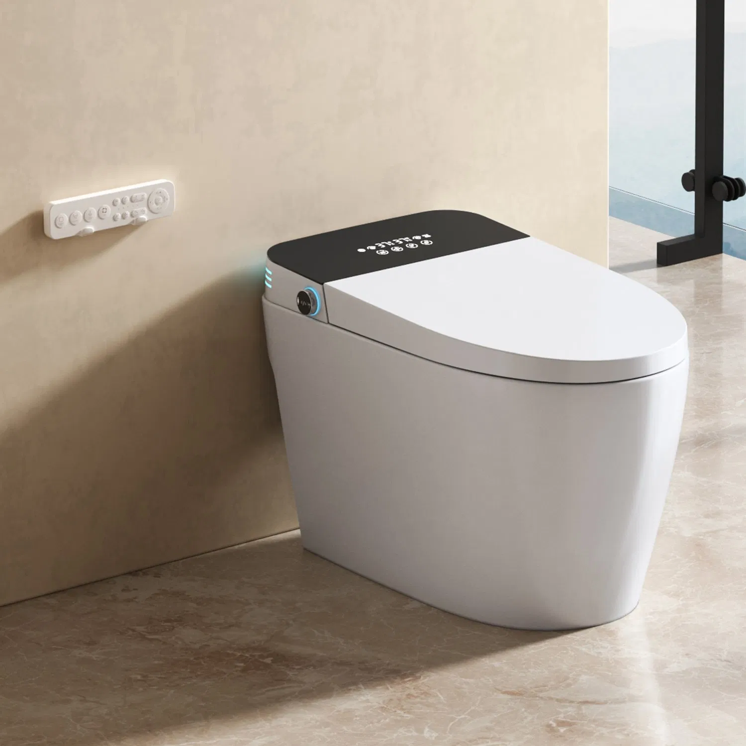 Floor Mounted Wc Intelligent Closestool Bathroom One Piece Electric Automatic Flush Toilet Bidet Tankless Smart Toilet