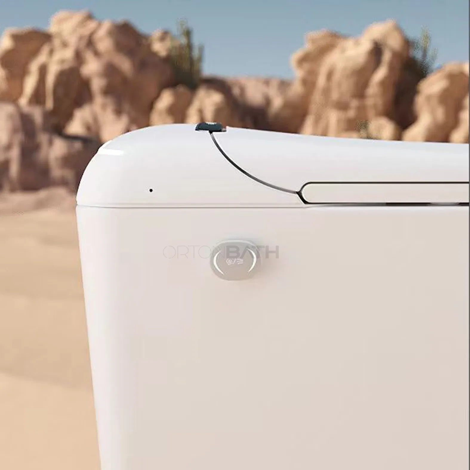 Ortonbaths Automatic Smart Toilet with Bidet Toilets with Built-in Tank, Auto Open Close Flush, Foot Sensor, Heated Seat Remote Control Smart Intelligent Toilet