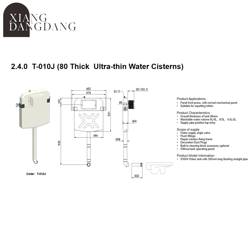 Water Saving Bathroom Accessory PP Concealed Cistern Plastic Hidden Toilet Tank