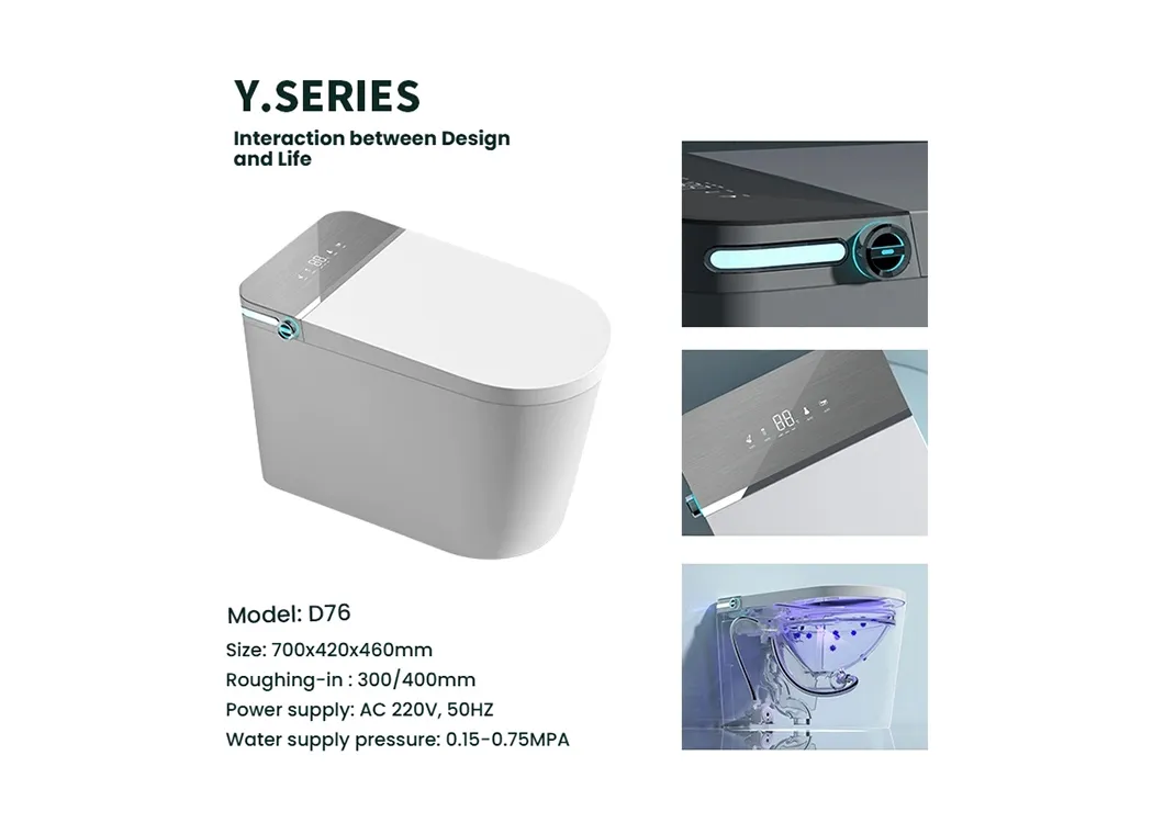 Tankless Design Intelligent Control LED Display Water Saving Smart Toilet