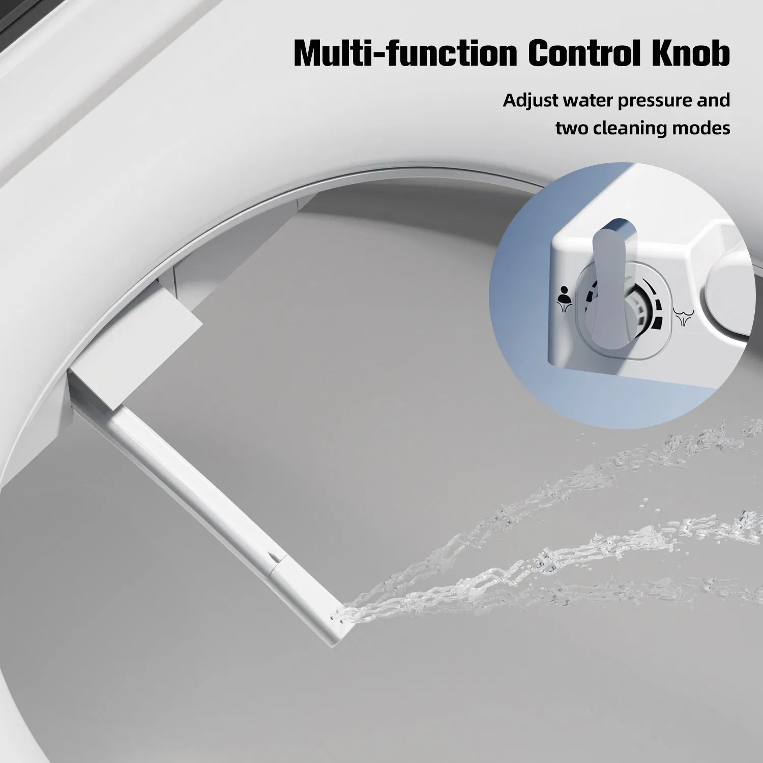 Eco-Friendly Design Smart Toilet Seat Non Electric Swash Dual Nozzle System Adjustable Ultra-Thin Bidet Toilet Seat