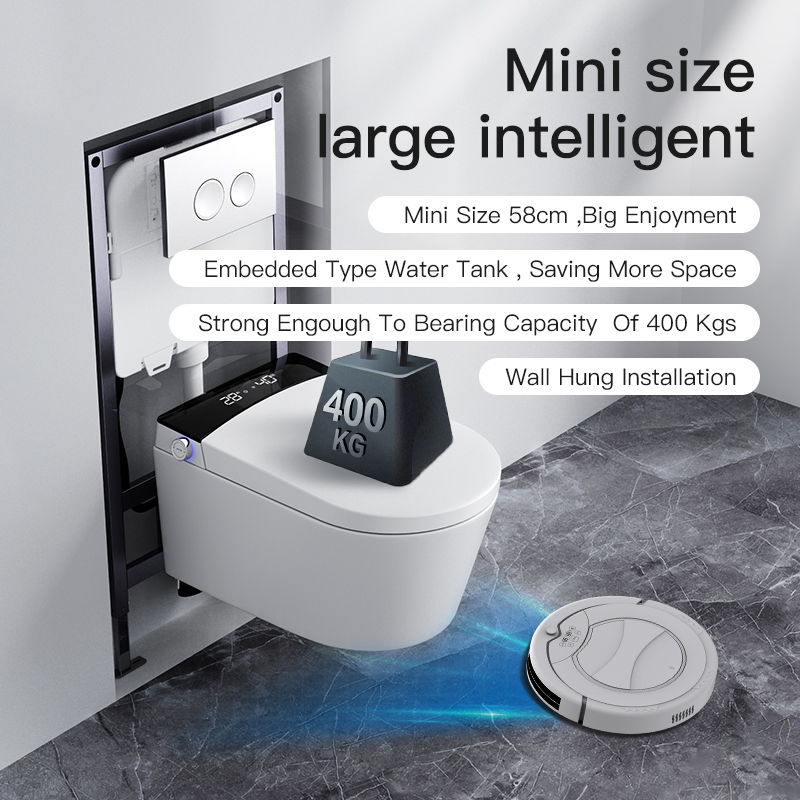 High Quality Ceramic Concealed Cistern Back to Wall Wc Toilet Set Bathroom Tankless Intelligent Wall Hung Smart Toilet Water Mark Certificate