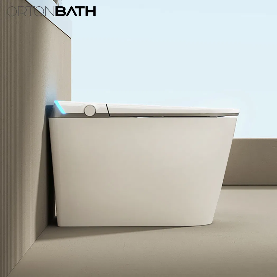 Ortonbaths Digital Display Smart Toilet with Built-in Bidet Seat Tankless Toilet with Foot Touching Lid Opening Smart Bidet Toilet Inodoro Inteligente
