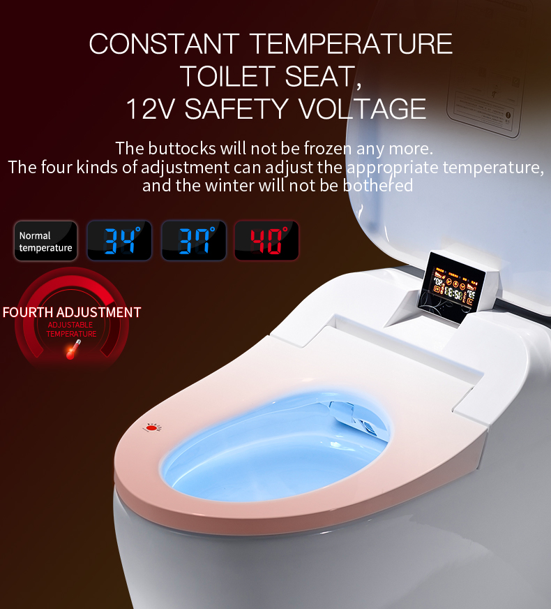 Tankless White Bathroom Smart Toilet with Heated Bidet Voice Control Female Washing for Modern Condo Living