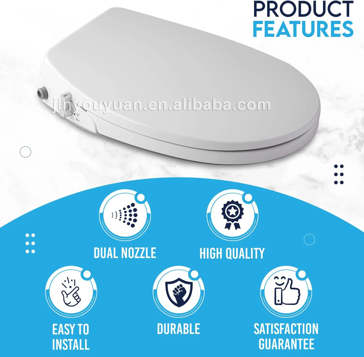 China Manufacturer D Shape Toilet Seat Non Electric Bidet Toilet Seat