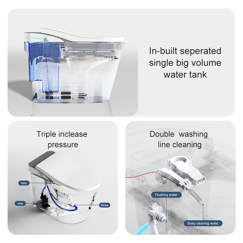 Intelligent Toilet Bidet Ceramic Auto Open Automatic Flush One Piece Smart Toilets