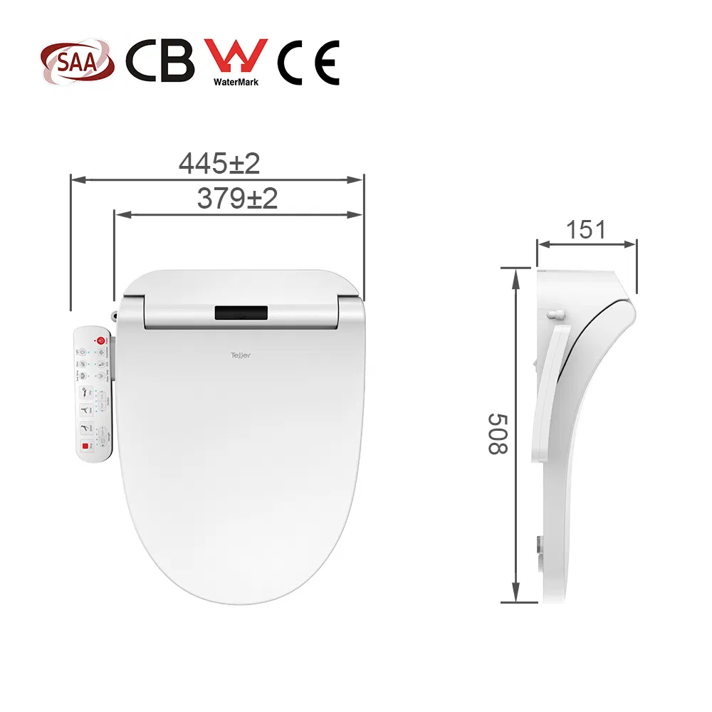 Tejjer Electric Smart Slim Bidet Auto Clean Toilet Seat Cover