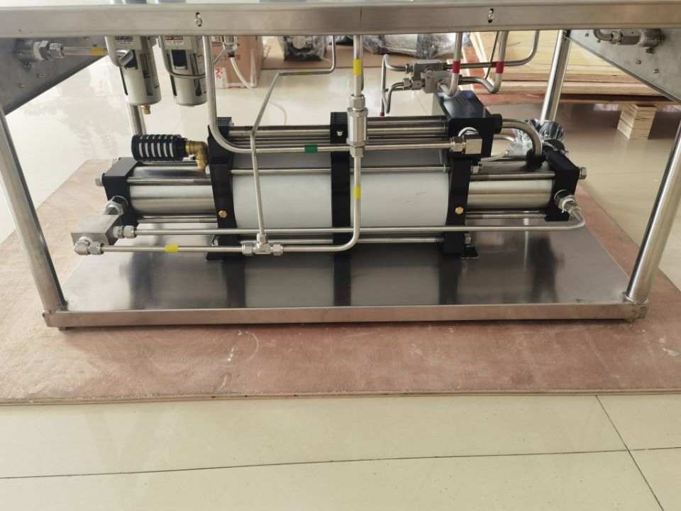 New Arrival Usun Model: Us-2gbd60 300-500 Bar High Pressure Double Action Nitrogen Gas Booster Pump System with Pressure Valve