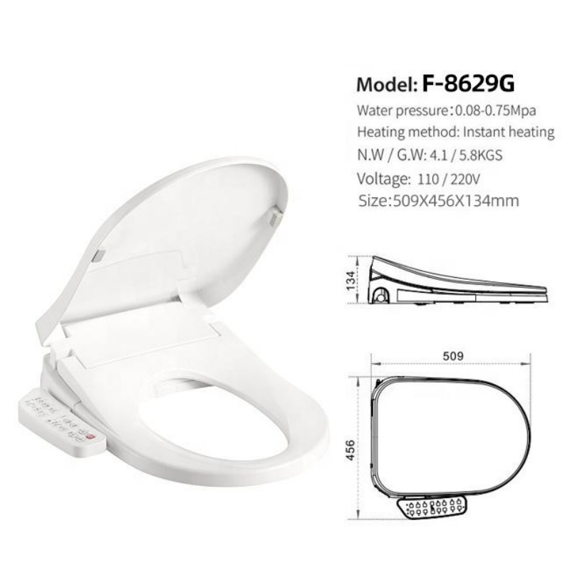 Electronic Bidet Warm Water Wash Spray Dry Temperature Adjustment Smart Toilet Seat