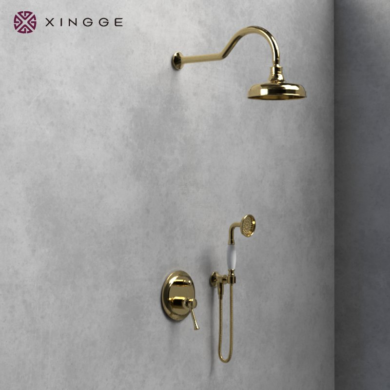 Made of China Accessories Concealed Shower Mixer Temperature Faucet Eulerbird Bronze Color Complete Rainfall System Bathroom Shower Set