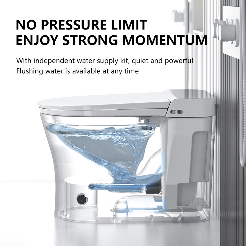 Auto Sensor Flush Ceramics Open Electric Bathroom One Piece Intelligent Wc Commode Toilet Bowl Automatic Smart Toilet with Bidet