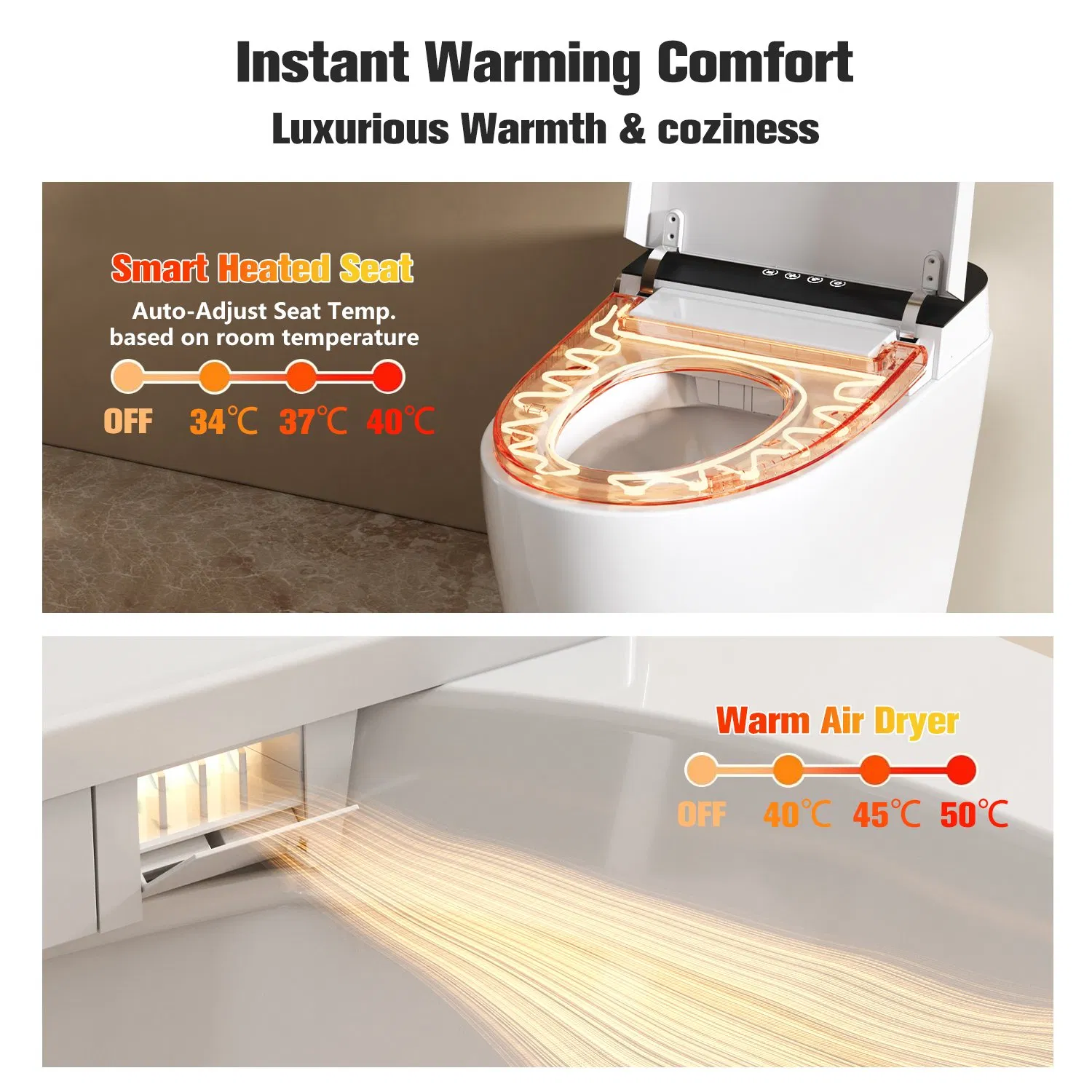 Floor Mounted Wc Intelligent Closestool Bathroom One Piece Electric Automatic Flush Toilet Bidet Tankless Smart Toilet