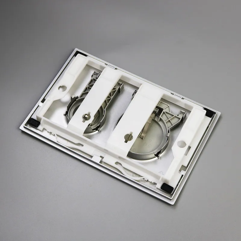 ABS Flush Button Plate Silver Dual Button Panel