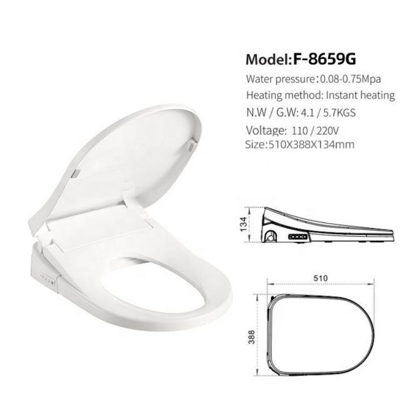 Automatic Heating PP Closing Intelligent Electric Soft Slow Down Bidet Toilet Seat