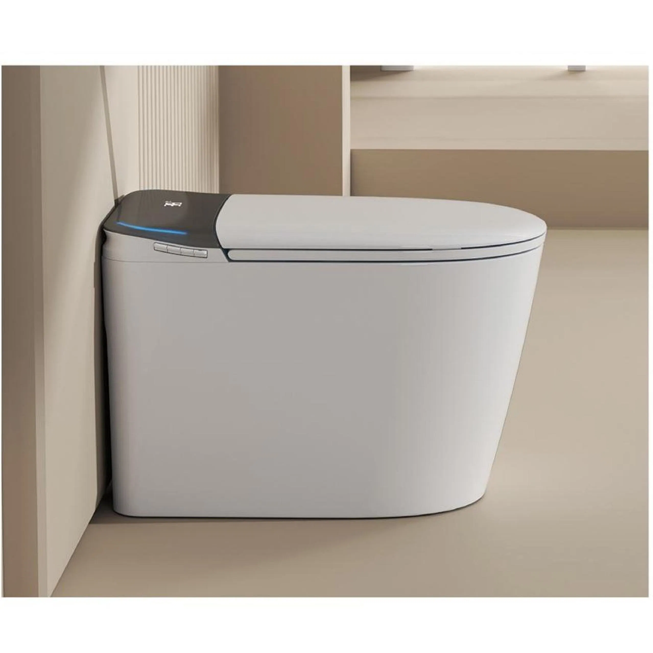 Hotel Smart Bidet Toilet, Floor Mounted Elongated Auto Flush Foot Sensor Concealed Water Tank Intelligent Smart Toilet