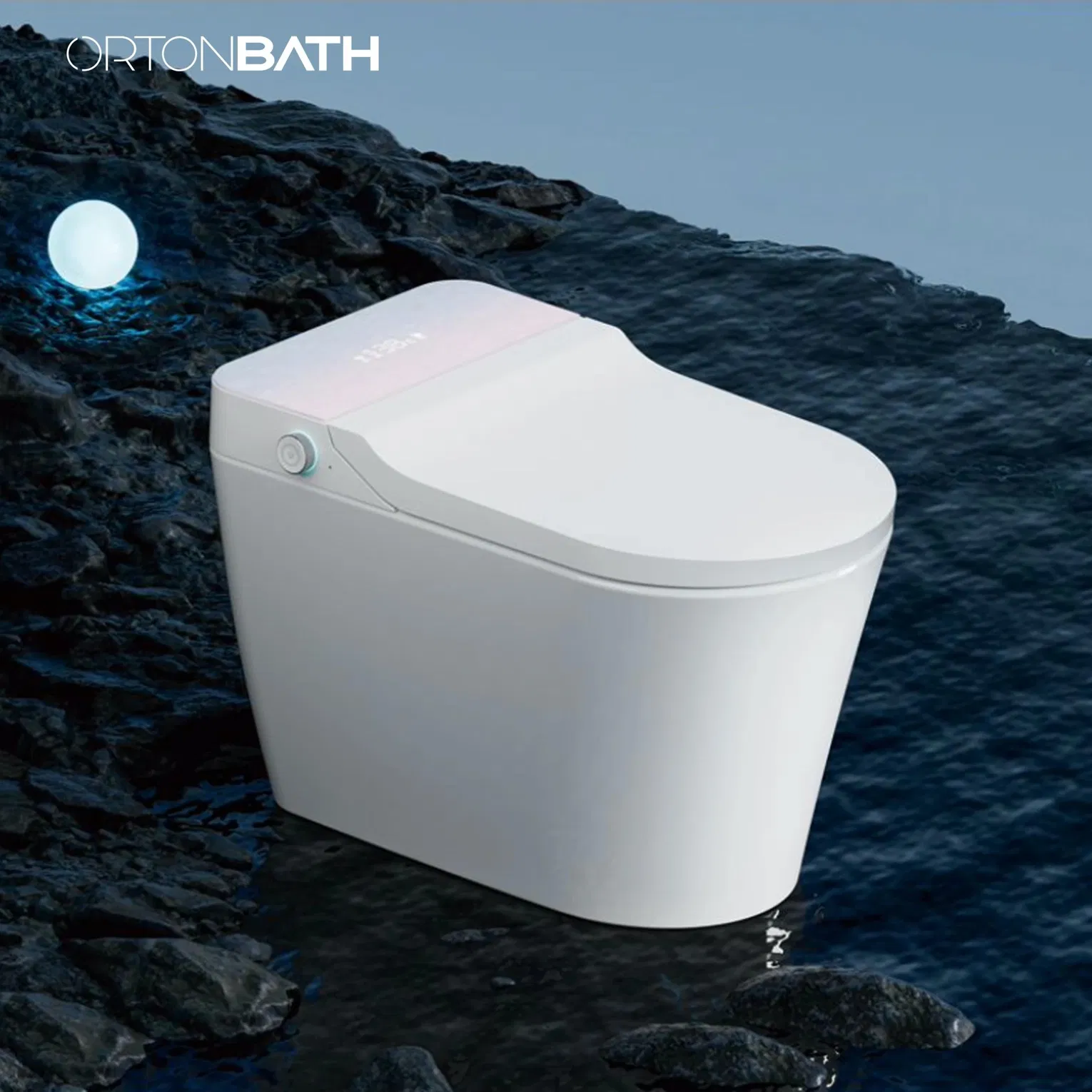 Ortonbaths Inodoro Inteligente Modern Toilet Bidet Combo with Bidet Built in Foot Sensing Auto Flush Remote Control Warm Water Smart Toilet