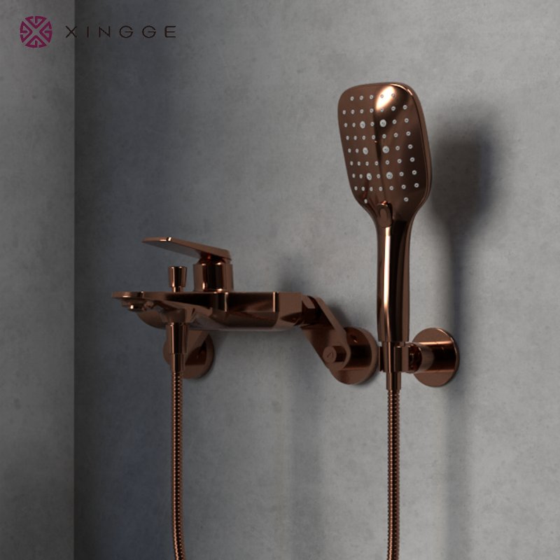 Modern Concealed Wall Mounted Shower Faucets Set Rose Gold/Chorme Bathroom Shower for Mixer Luxury Sanitary Ware Bath Set