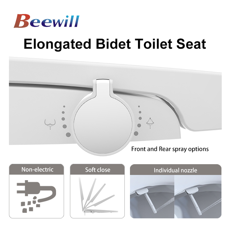 Bathroom Accessory Round Bidet Seat Cover Mechanical Non Electronic Bidet Toilet Seat