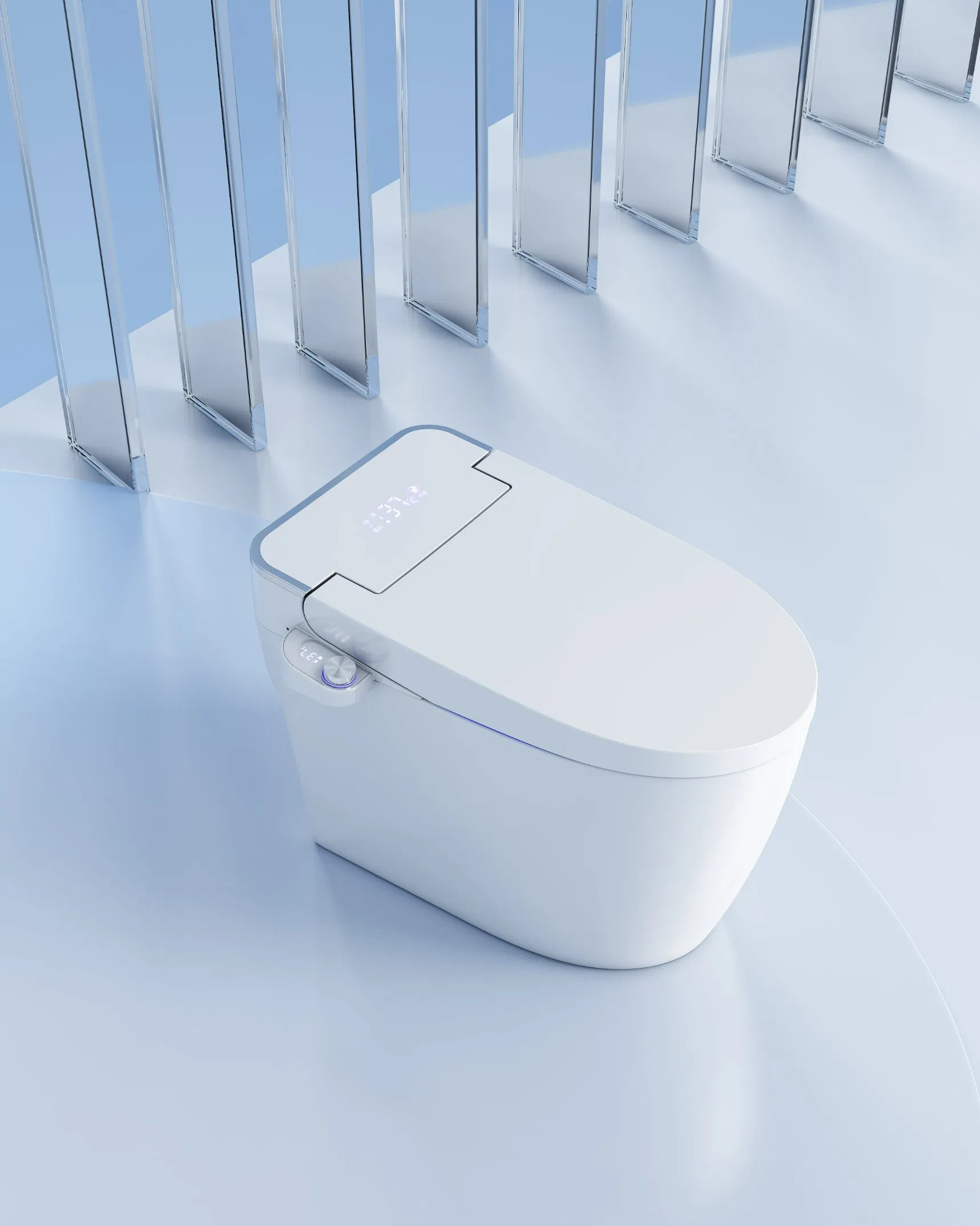 Chaozhou Sanitary Ware 110V/220V Porcelain Automatic European Bathroom Sensor Auto Flush Wc Intelligent Toilet Bowl Smart Toilet with Toilet Seat