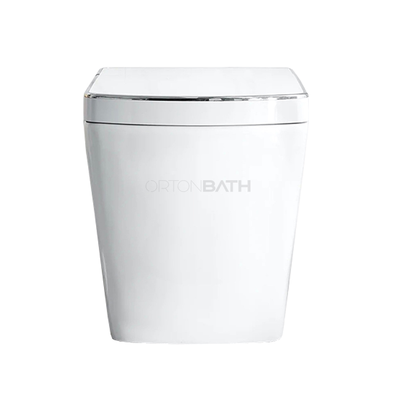 Ortonbaths Inodoro Inteligente Modern Toilet Bidet Combo with Bidet Foot Sensing Auto Flush Remote Control Warm Water Rectangular Smart Toilet