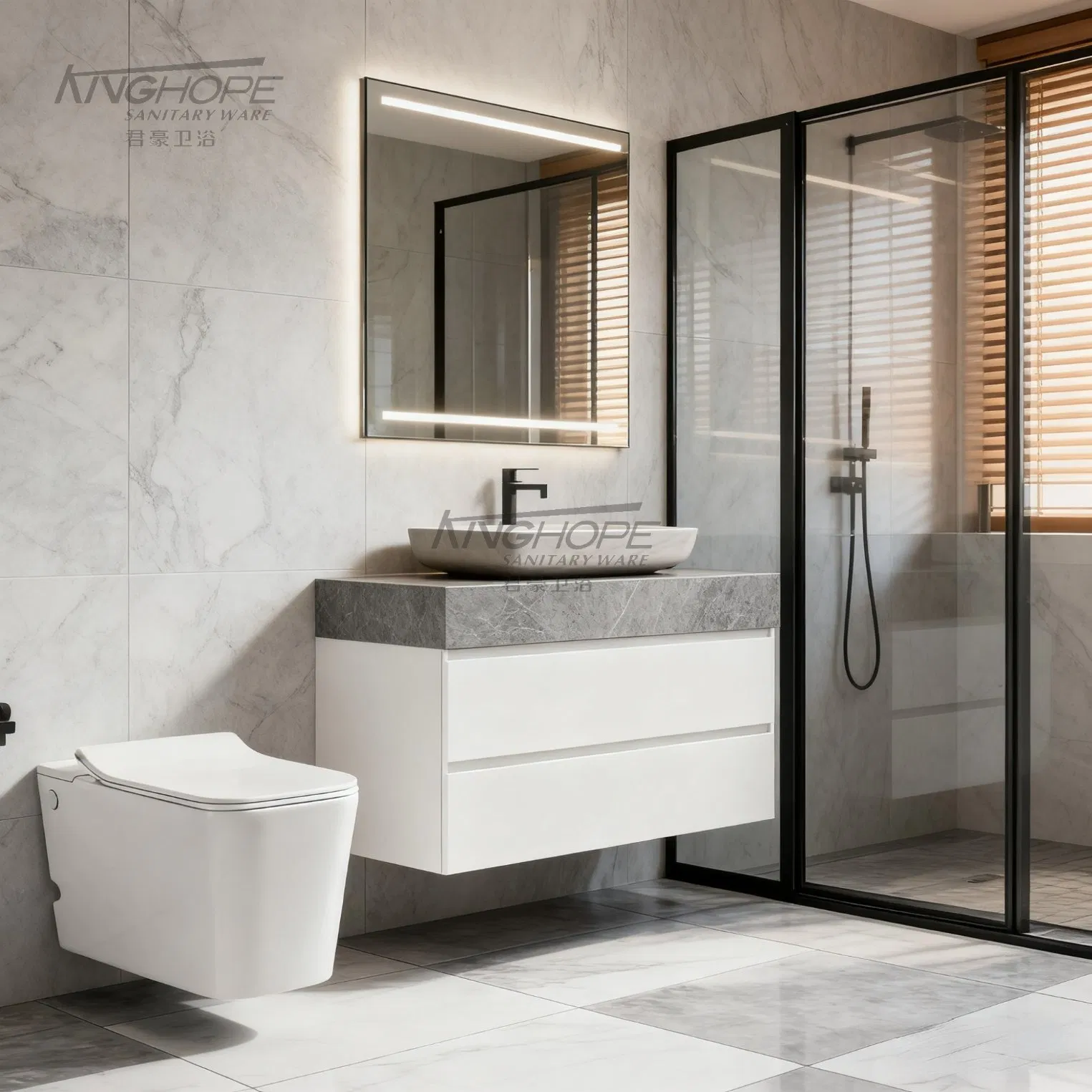 Luxury Sanitary Ware Ceramic Smart Wall-Hung Wc Sanitary Toilet for Hotel with Pulse Flushing