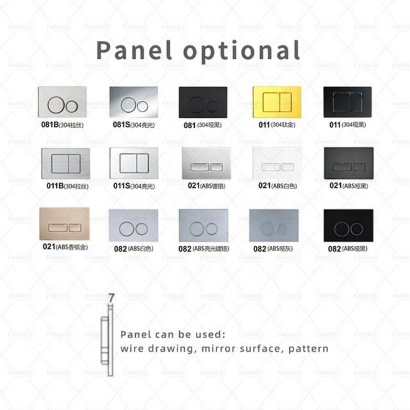 Water Saving Dual-Flush P-Trap Wall Hung Toilet Hidden Flush Cistern Plastic Tank