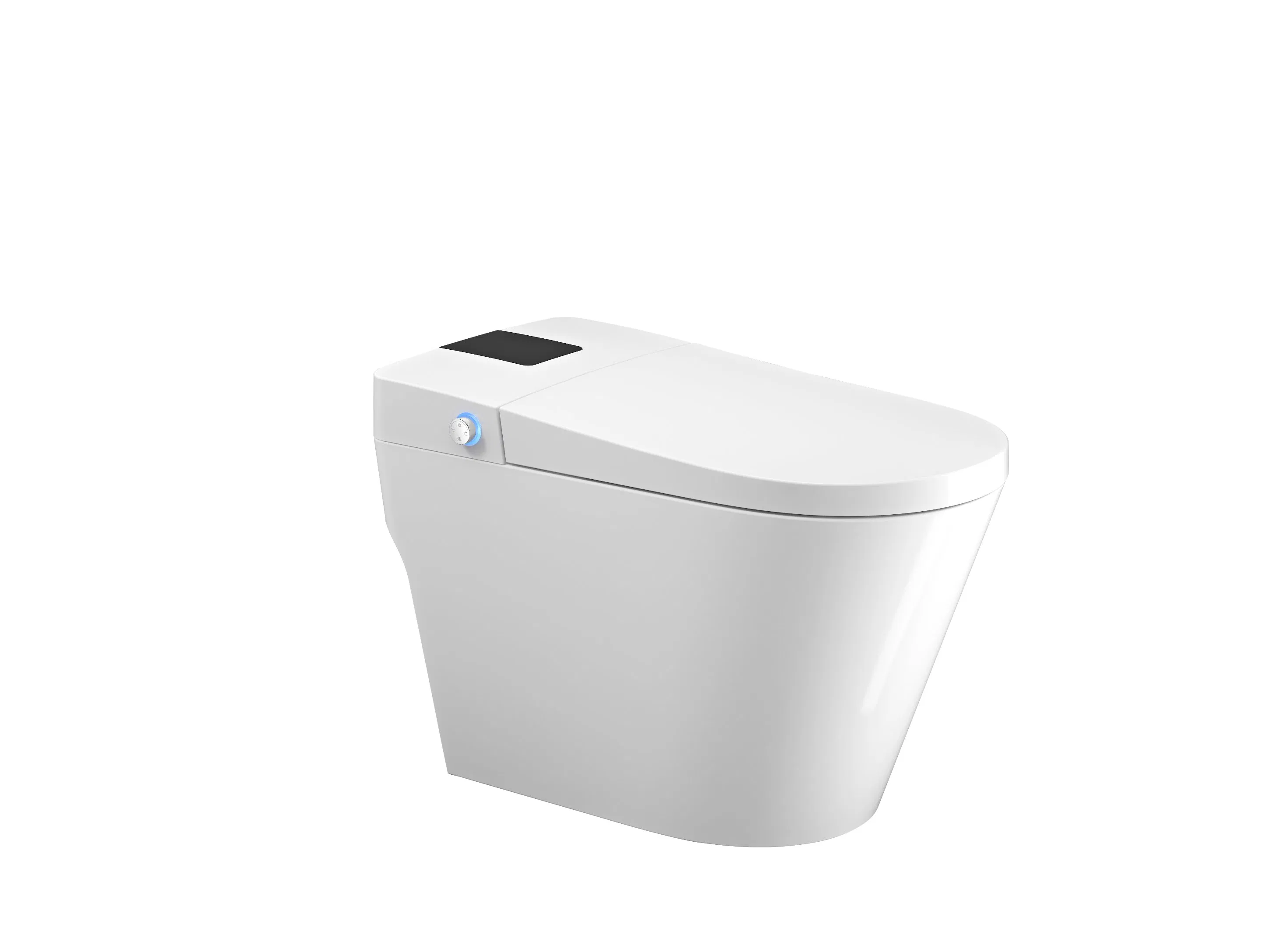 Smart Bidet Toilet for Bathroom with Remote Control, Modern Intelligent One Piece Tankless Toilet with Auto Open/Close Lid, Auto Dual Flush, Heated Bidet Seat,