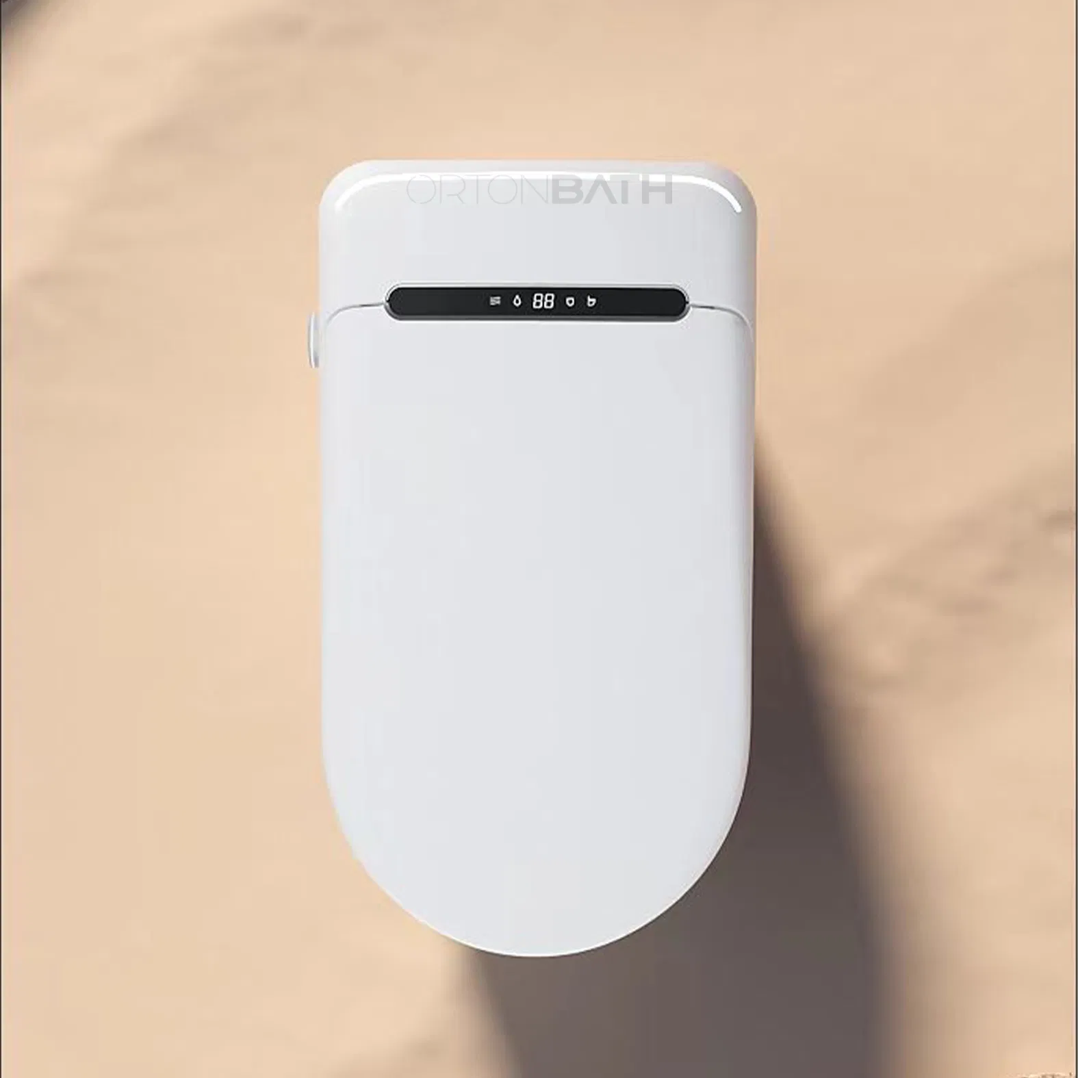 Ortonbaths Automatic Smart Toilet with Bidet Toilets with Built-in Tank, Auto Open Close Flush, Foot Sensor, Heated Seat Remote Control Smart Intelligent Toilet