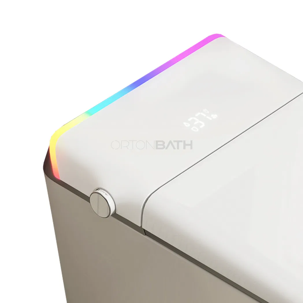 Ortonbaths Digital Display Smart Toilet with Built-in Bidet Seat Tankless Toilet with Foot Touching Lid Opening Smart Bidet Toilet Inodoro Inteligente