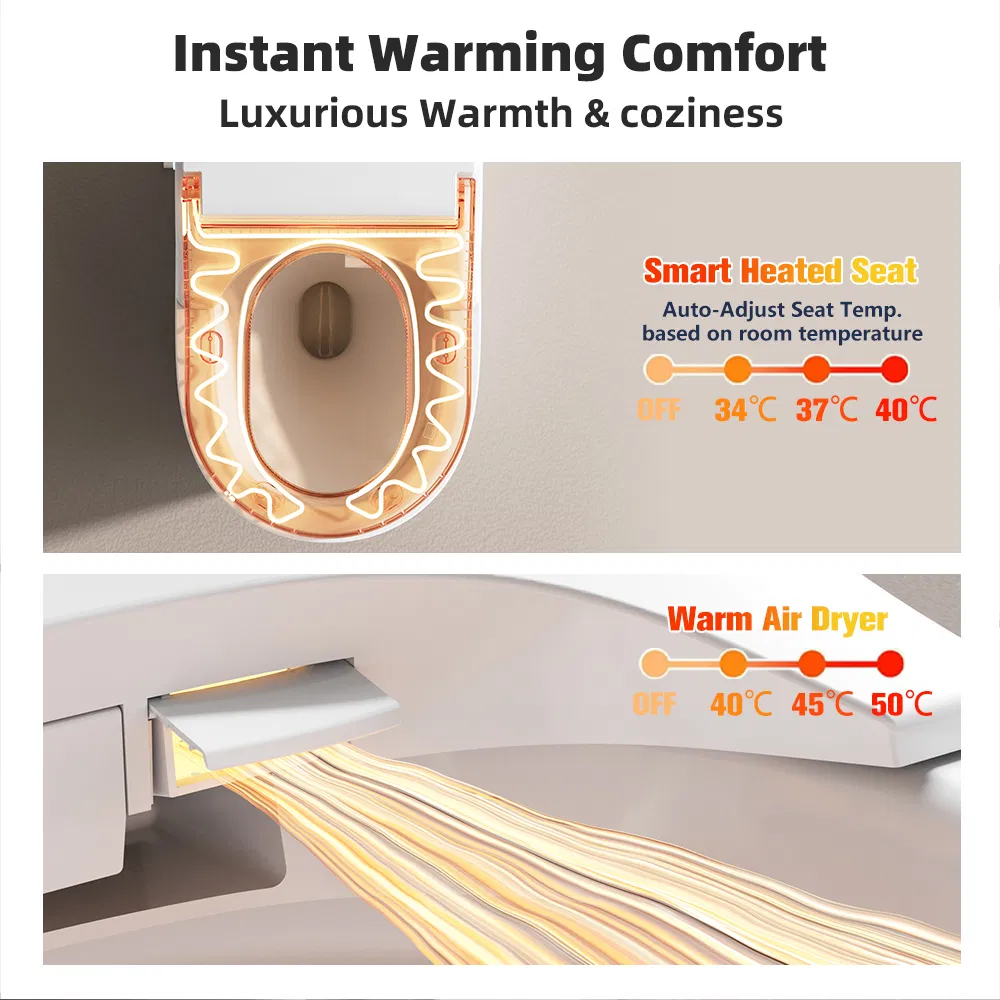 2025 Inodoro Inteligente Automatic Smart Toilet with Remote Control &amp; Auto Flush Ergonomic Intelligent Bidet