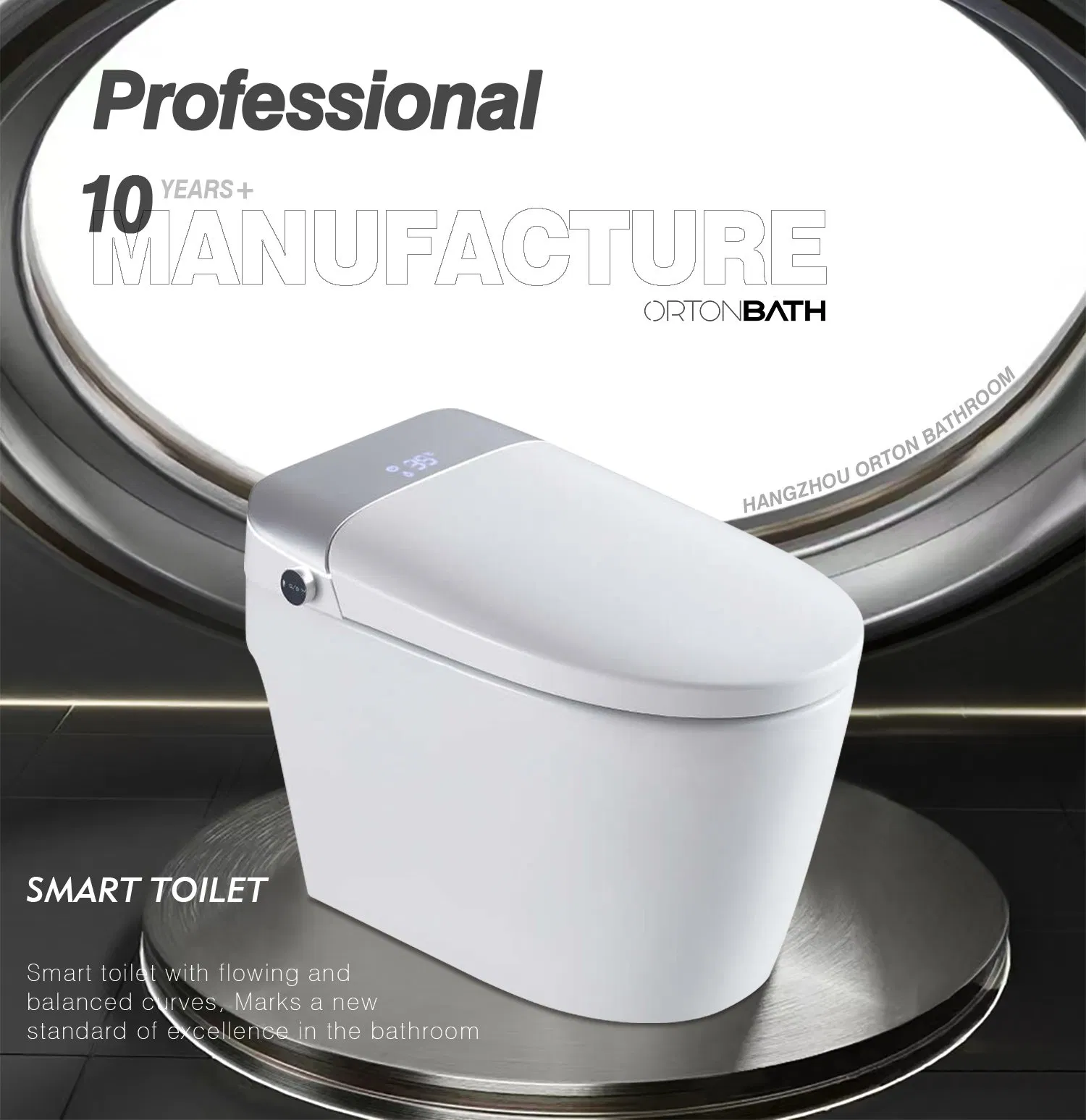 Ortonbath New Style Design Wc Set Bathroom Luxury Wc Smart Toilet with Built in Water Tank Intelligent Toilet with Baby Seat