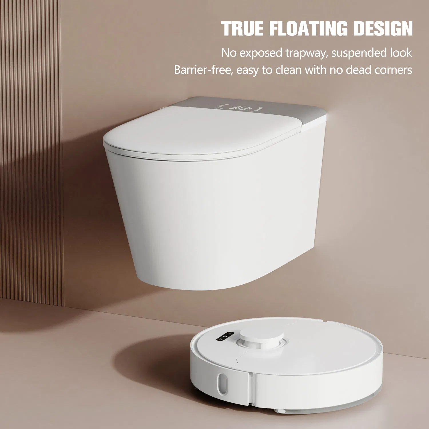 Factory Price 2025 Wall-Hung Smart Toilet P-Trap Automatic Intelligent Suspended Bidet Wc