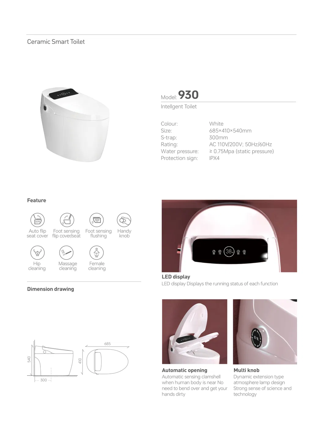 Smart Toilet Display Screen