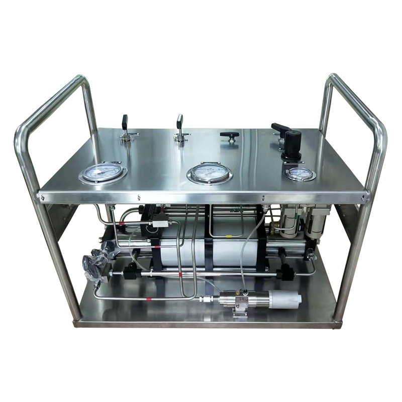 New Arrival Usun Model: Us-2gbd60 300-500 Bar High Pressure Double Action Nitrogen Gas Booster Pump System with Pressure Valve