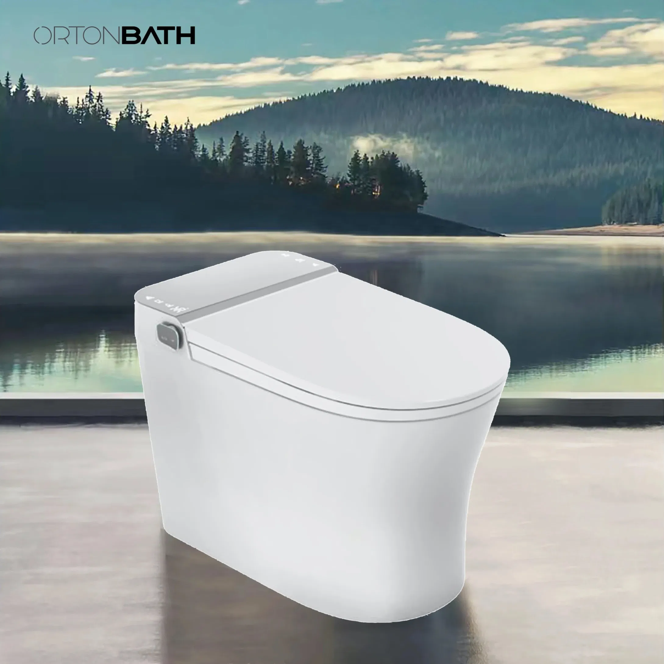 Ortonbath Automatic Sensor Flushing Electric One Piece Tankless Intelligent Smart Toilet with Bidet Toilet