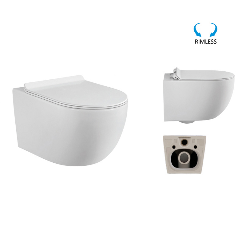 Water saving frameless wall toilet