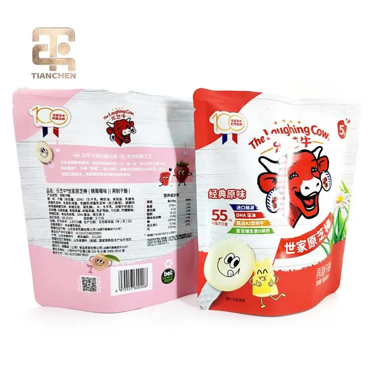 China Suppliers Factory Resealable Stand Zipper Pouch for Snack and Cheese Packaging