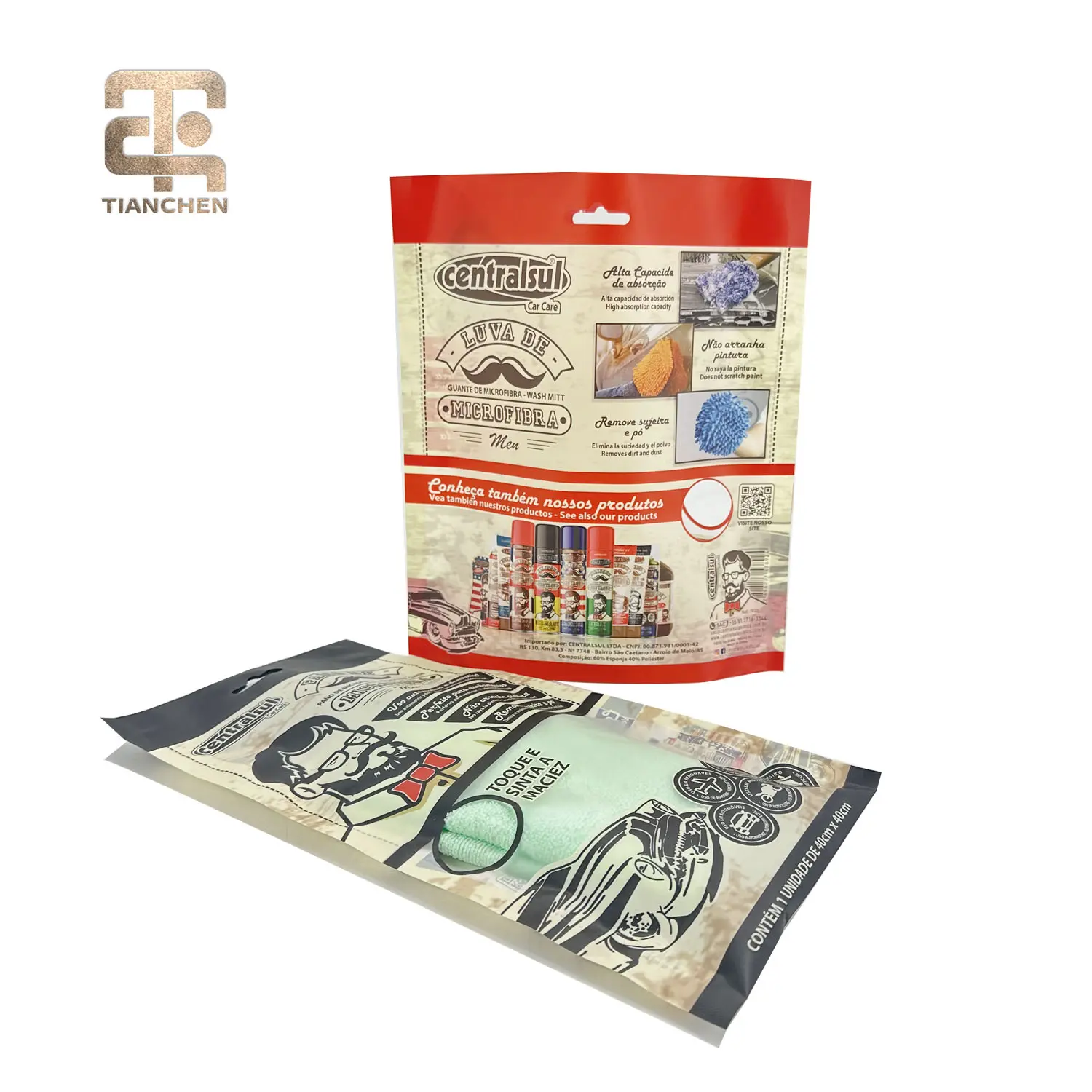 China Customized Transparent Plastic Stand Pouch Bags Moisture Proof Disposable Car Beauty Store Sustainable Stylish Company, Factory