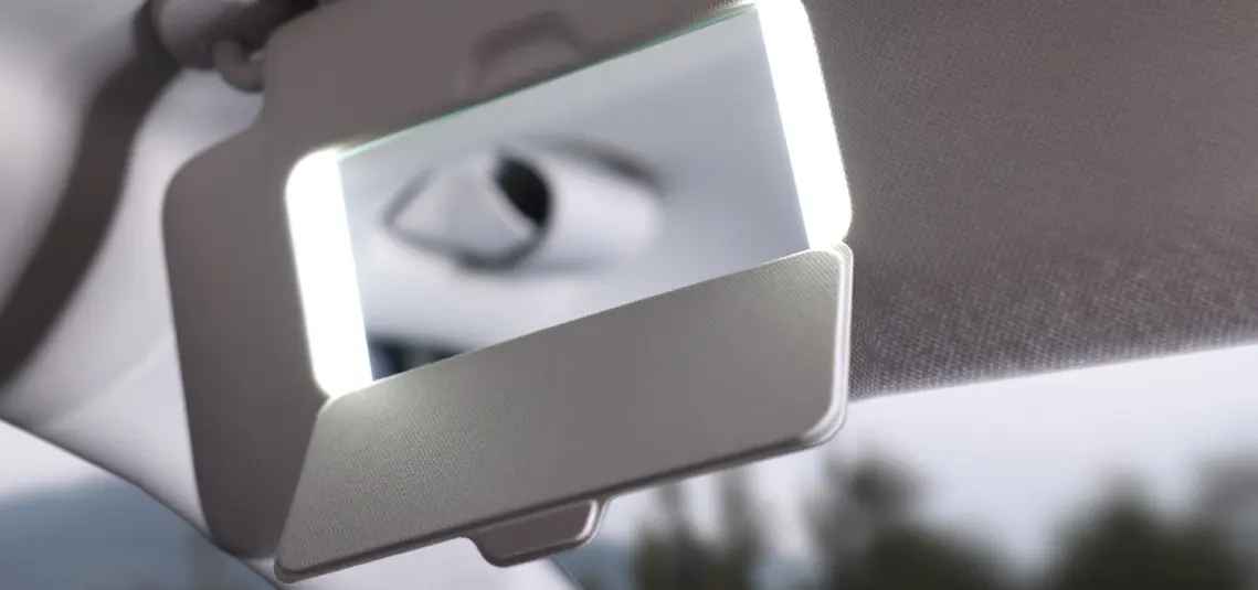 LED vanity beauty mirror configuration