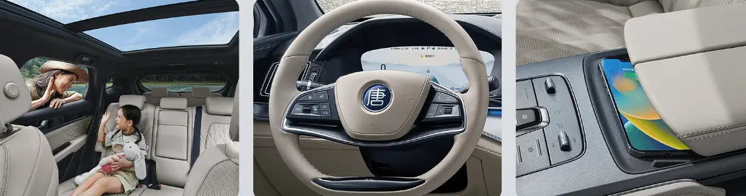 BYD Tang DM interior and steering wheel console