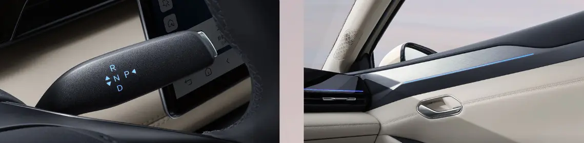 Integrated luxury electronic gearshift