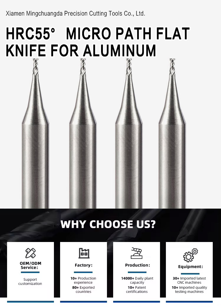 High Quality Customized Hard Metal Milling Cutter - Micro-flat End Mill CNC Tools for Aluminum