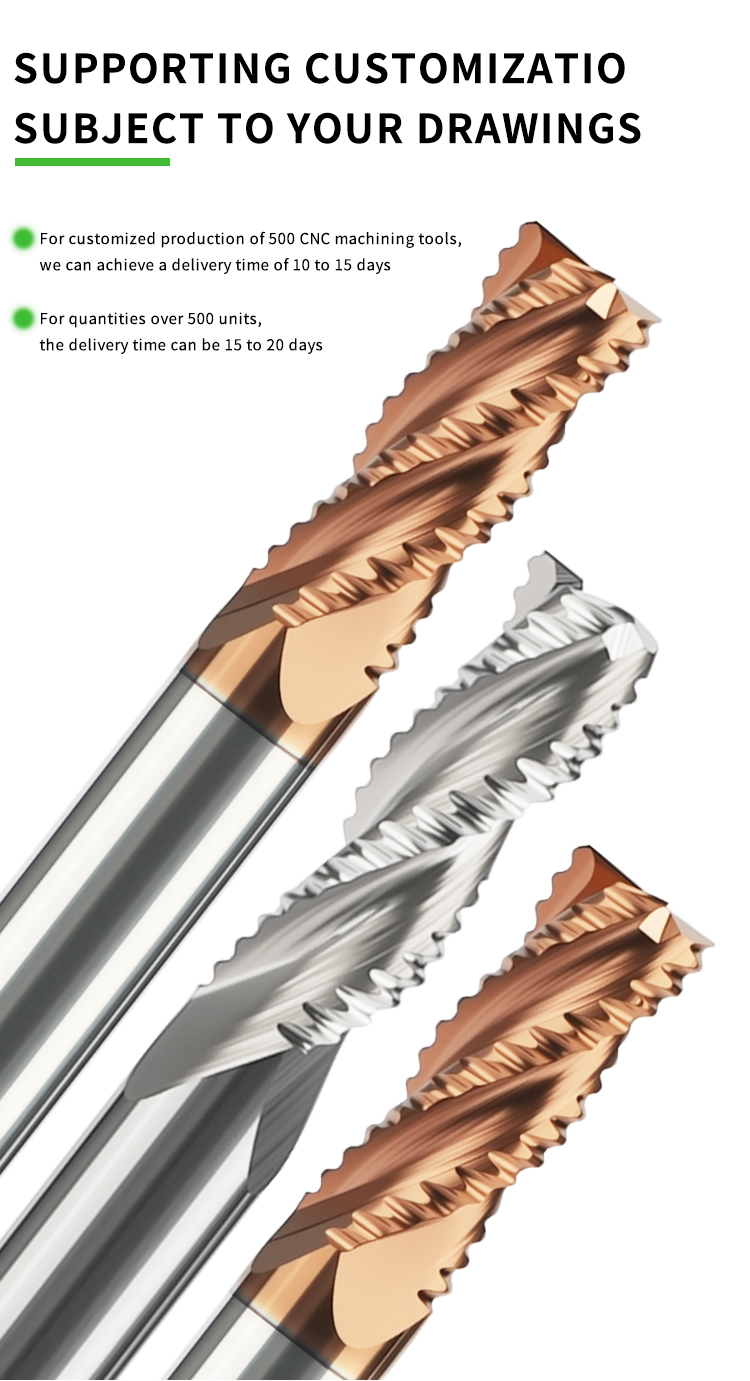 High-efficiency 3 Flute Carbide Roughing End Mill AlTin Coating OEM/ODM Customizable Cost-effective Milling Cutter CMG