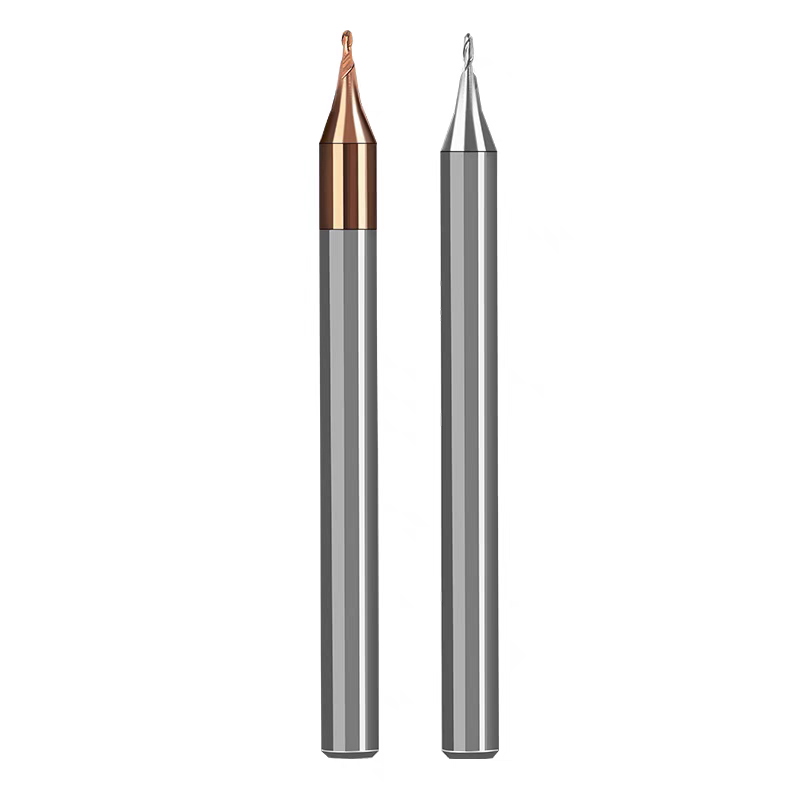 High Precision R0.15 Micro 50mm Ball Nose End Mill Altin Coated 2 Flutes Dlc Coated End Mill For Aluminium