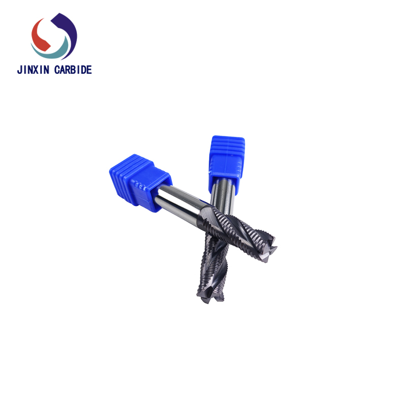 High Hardness Tungsten Carbide End Mill 12mm Wave Blade Cutters Solid Roughing CNC Mode Straight Tin-Coated OEM/ODM Customizable