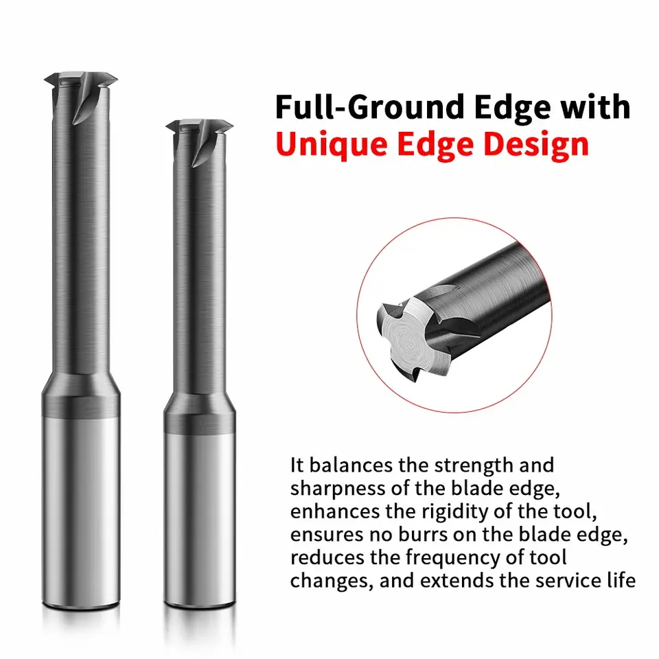 Customizable Solid Carbide Thread Milling Cutter CNC Tungsten Steel Single Tooth End Mill for Metric/UN Threads