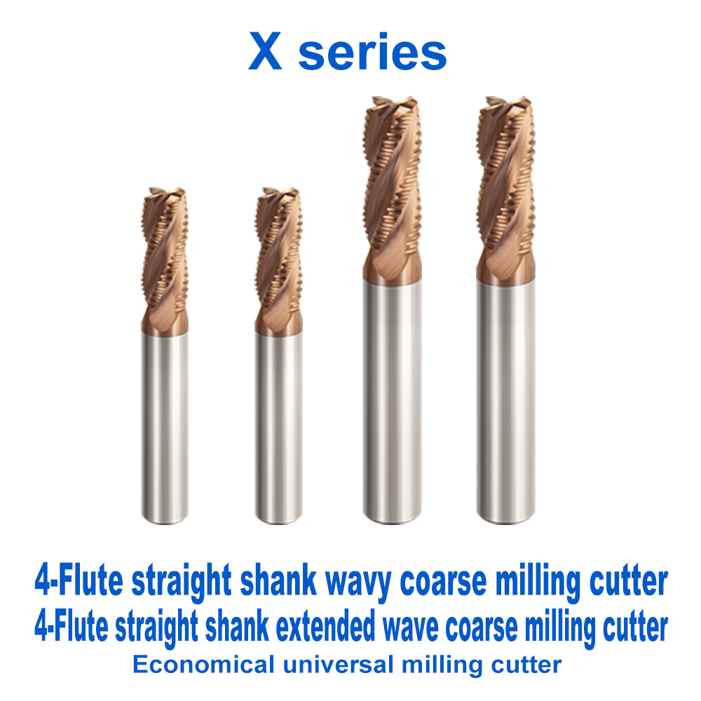 Wave Milling Cutter 4 Flute Carbide Roughing End Mill 35 Helix HRC35-58 CNC Milling Tools OEM Heavy Duty Machining Factory